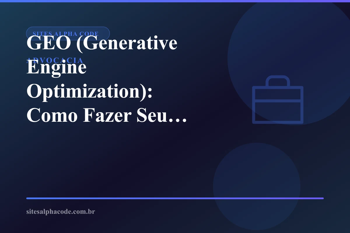 GEO (Generative Engine Optimization): Como Fazer Seu Site Aparecer nas Respostas de IA em 2026